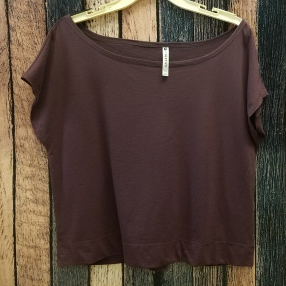 Purple Short Sleeve Wide Neck Tee - Picture 1 of 4